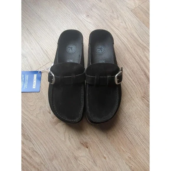Birkenstock Buckley Suede Clogs Mules Black - Picture 4 of 15